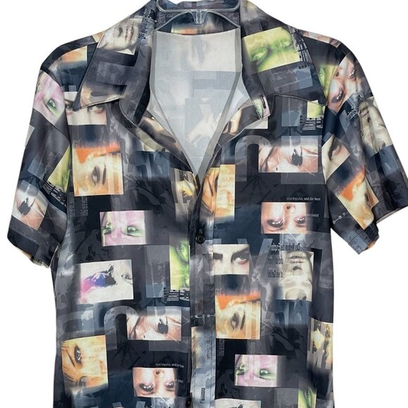 Cyber Face Print Short-Sleeve Shirt - Picture 1 of 2
